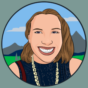 cartoon image of Kristin Williams.